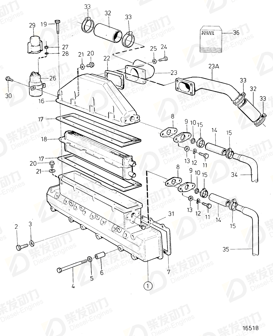 VOLVO Connecting pipe 865746 Drawing